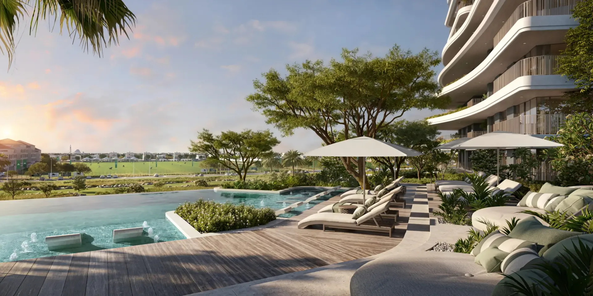 Verdes by Haven — official pool terrace and lounge marketing still