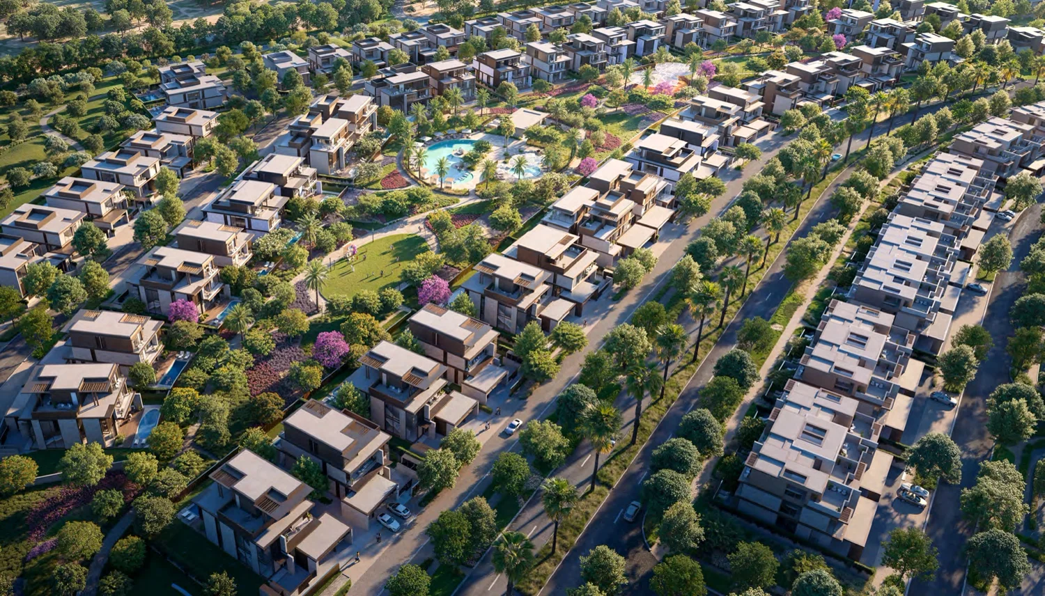 Nad Al Sheba Gardens Phase 9 — aerial community marketing still (alternate framing)