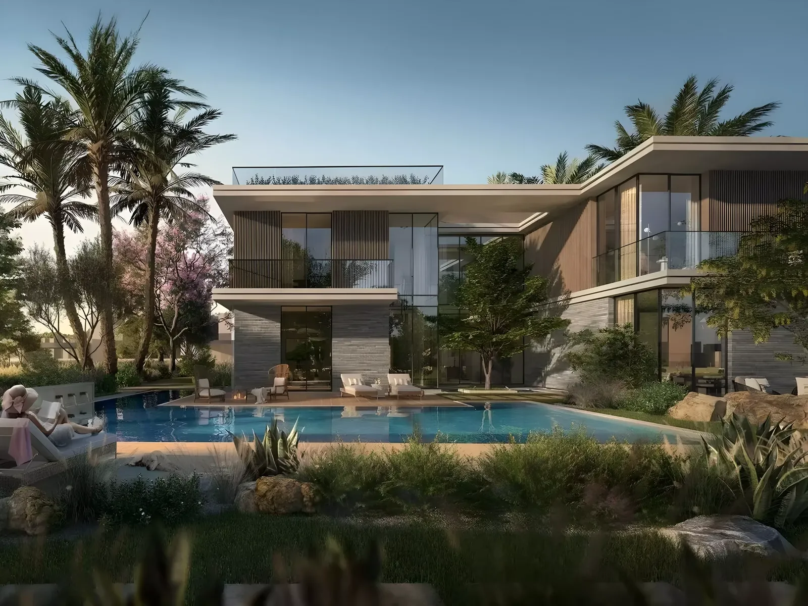 Naseem At The Wilds — marketing still of villa exterior and landscaping
