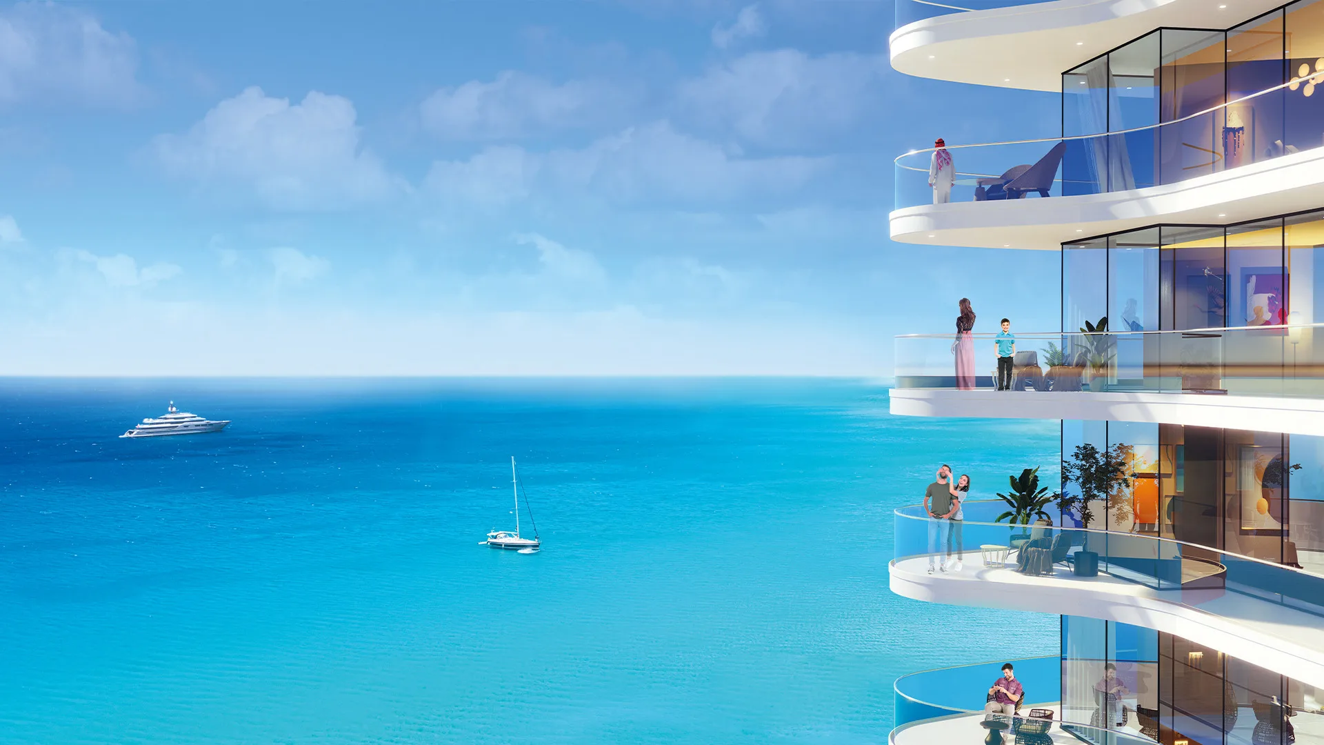 Oceanz by Danube — balcony and sea view marketing render
