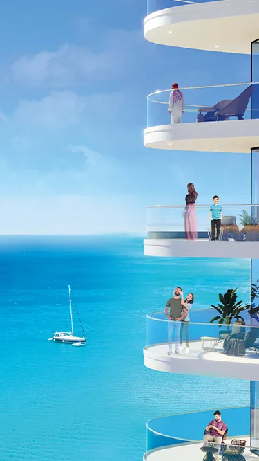 Oceanz by Danube — balcony detail marketing render