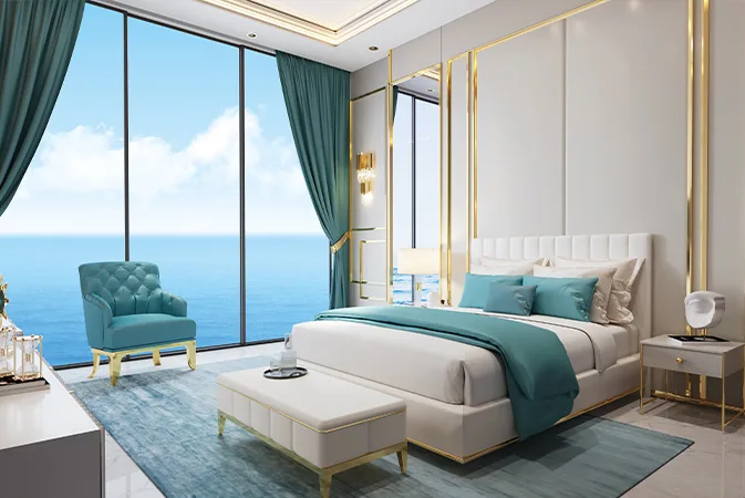 Oceanz by Danube — secondary bedroom marketing render