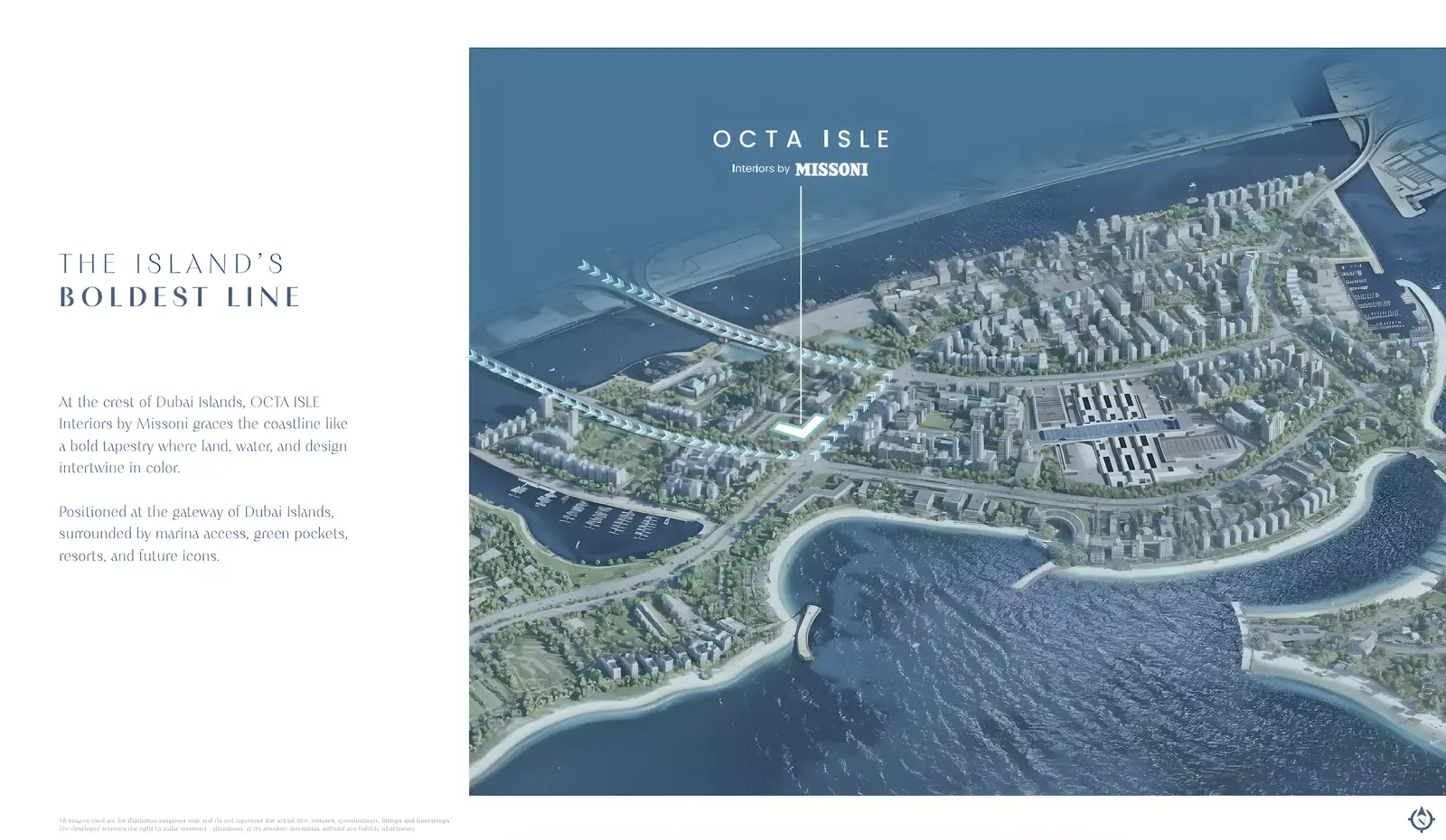 Octa Isle Interiors by Missoni — Property Finder masterplan marketing still on Dubai Islands
