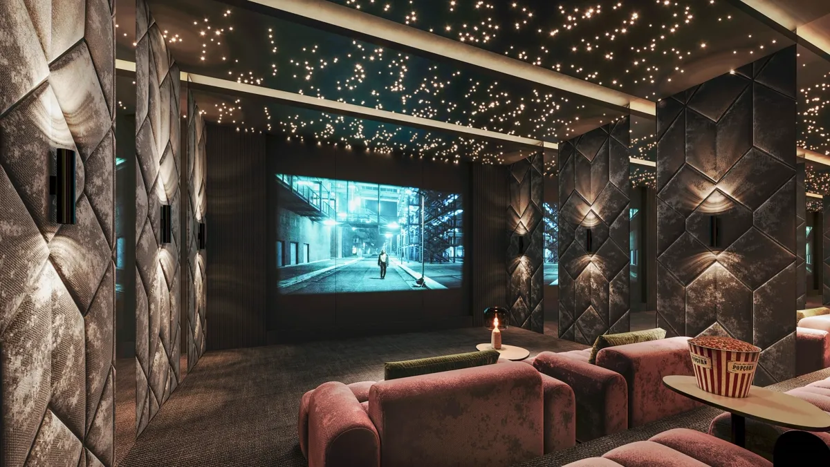 Omya Residences — marketing cinema amenity render