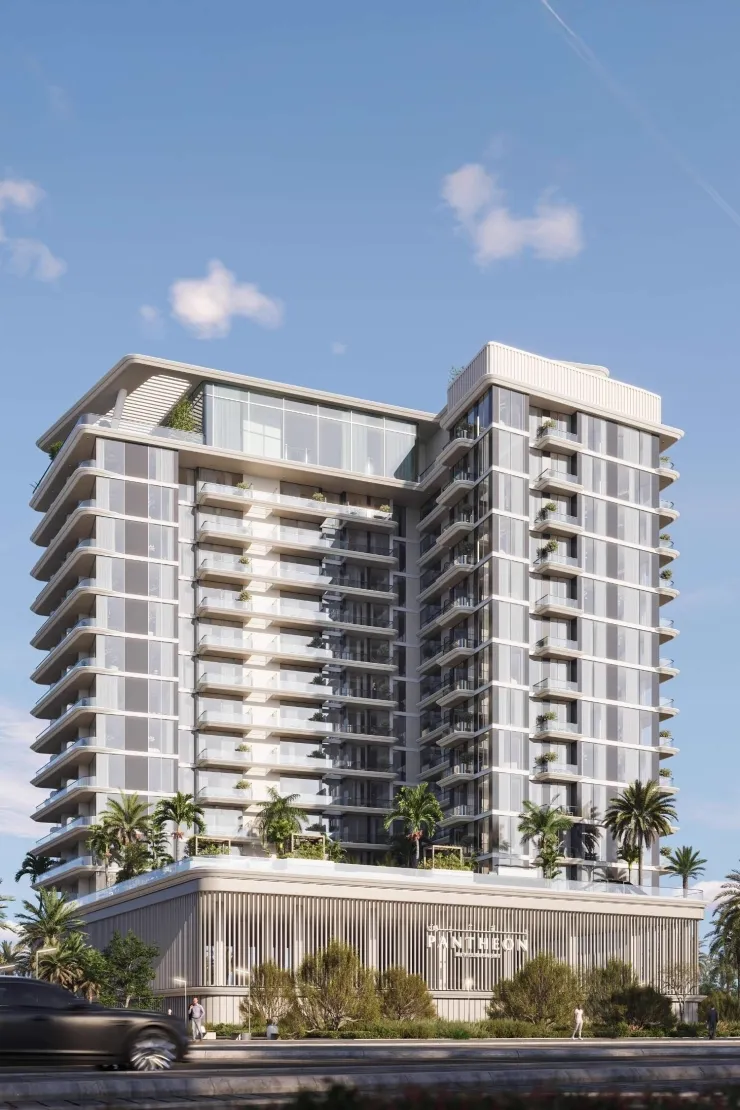 Omya Residences — marketing exterior render of the Wasl Gate tower