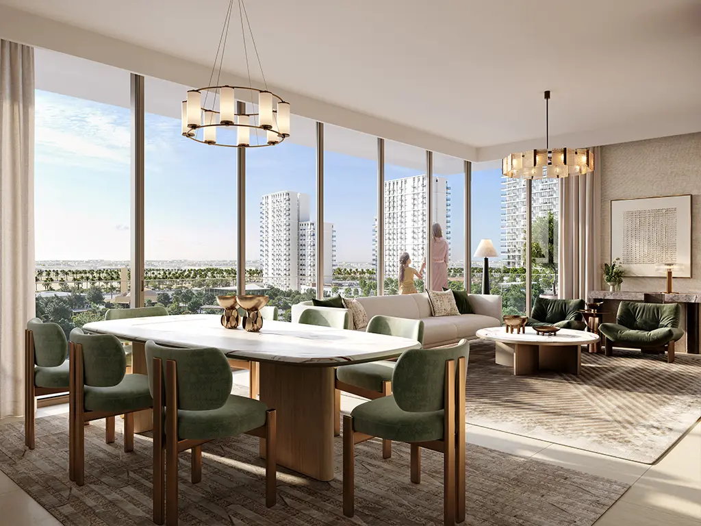 Palace Residences Hillside — interior living space marketing still (Emaar)
