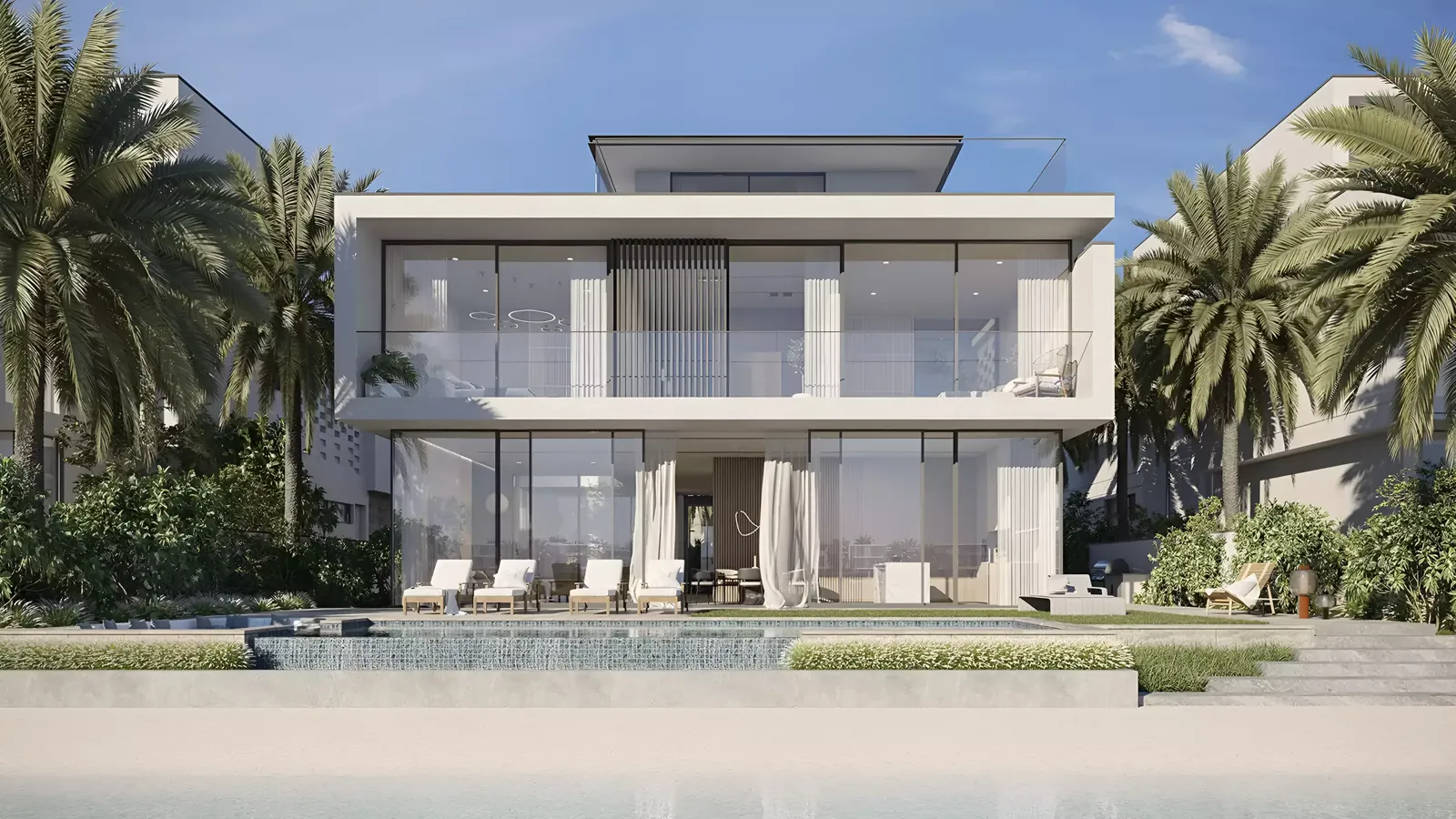 Palm Jebel Ali — beachfront villa exterior render (Nakheel)