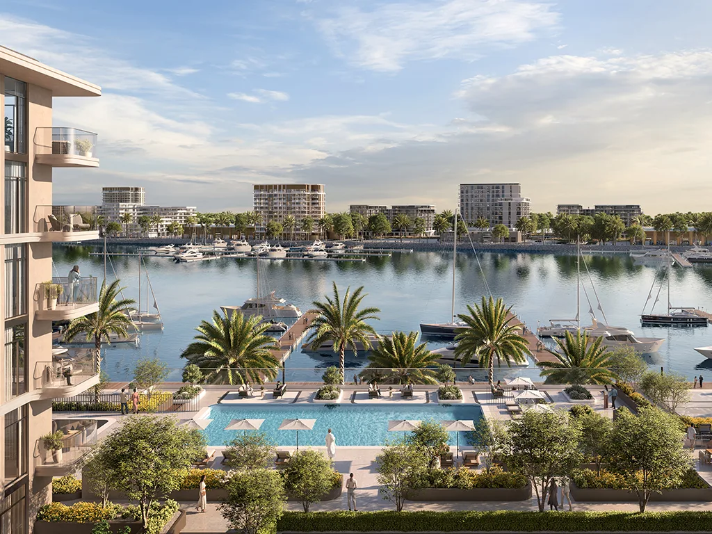Pier Point — waterfront residential exterior marketing still (Emaar)