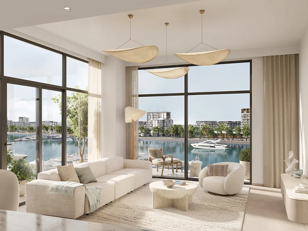 Pier Point — interior living marketing still (Emaar)