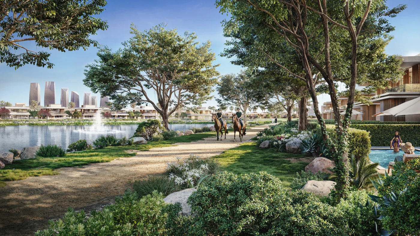 Pinewood Estate Homes — street elevation of townhouse row with gardens