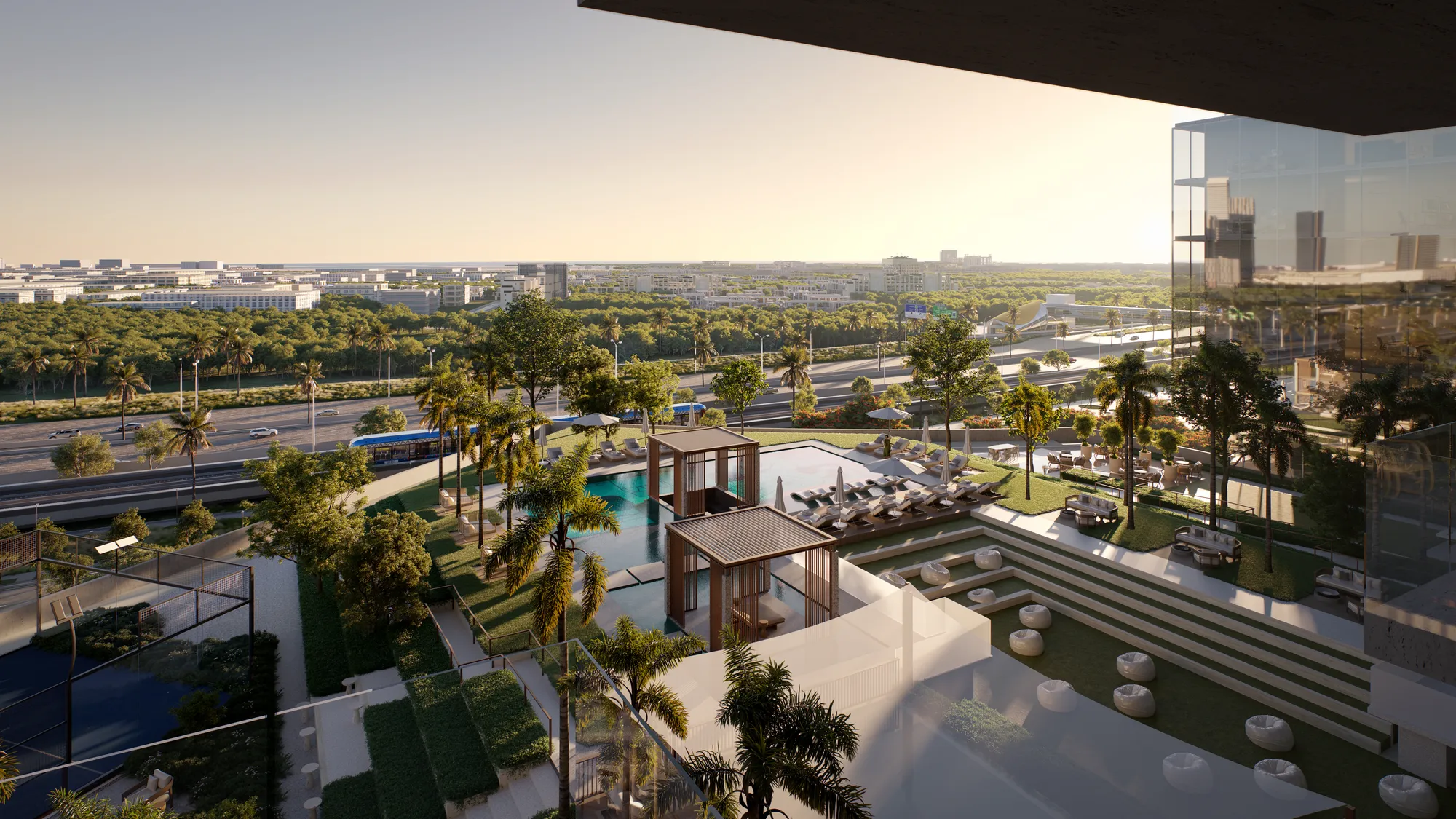 Raw District II — official exterior marketing still of residential tower volume