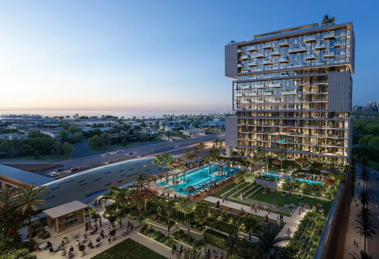 Raw District by Imtiaz — official exterior marketing still of tower massing