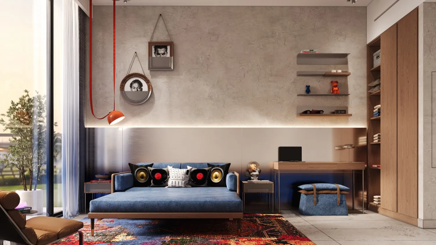 Raw District by Imtiaz — official interior marketing still of furnished studio living space