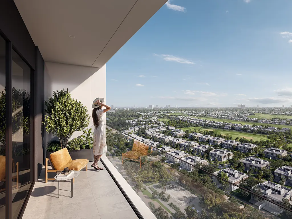 Rosehill at Dubai Hills Estate — façade and landscaped base marketing still