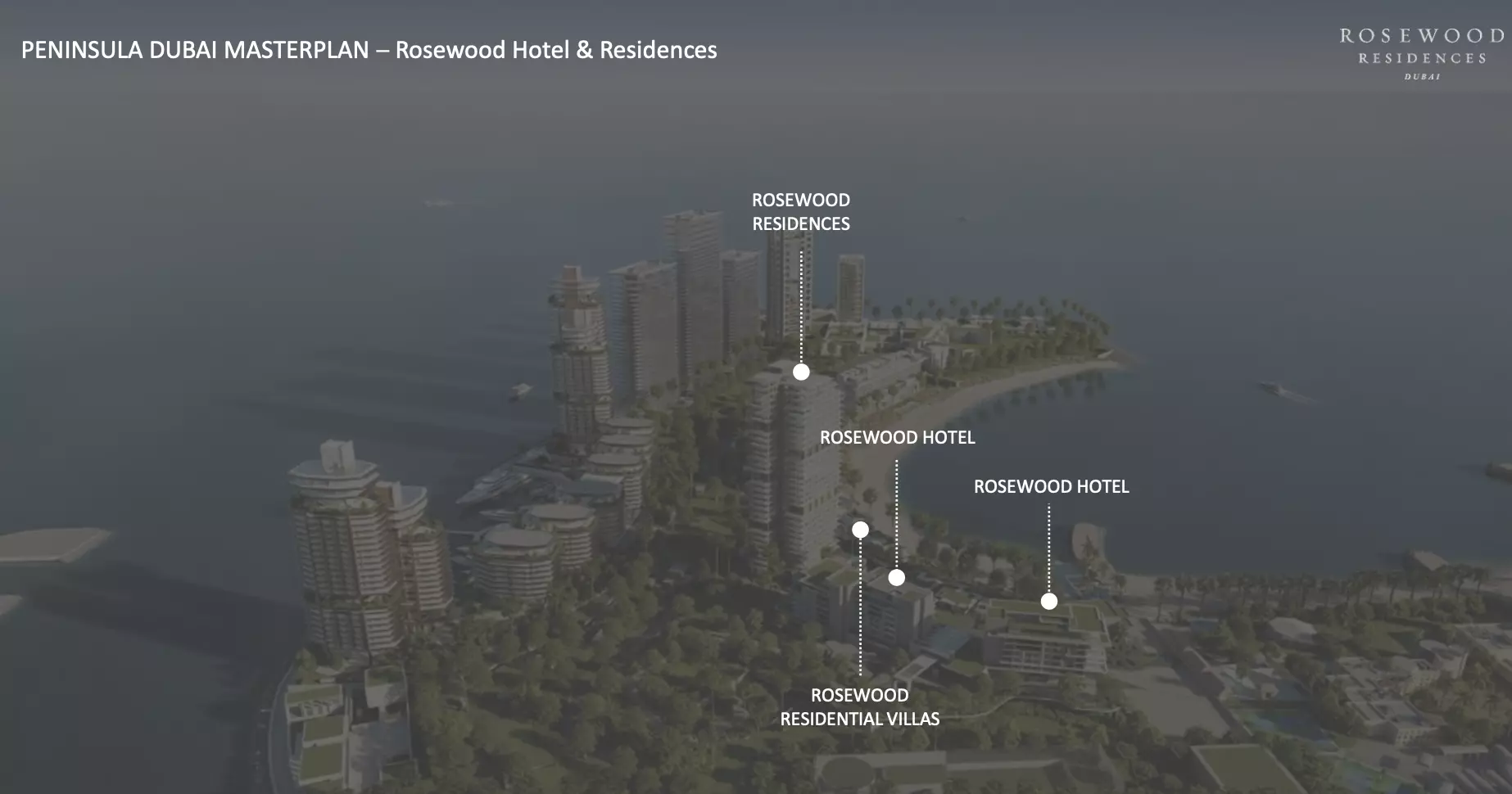 Rosewood Residences Dubai — masterplan marketing graphic