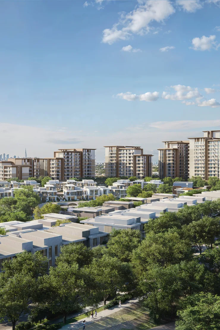 Roudah at Expo Valley Views — marketing residential elevation among greenery