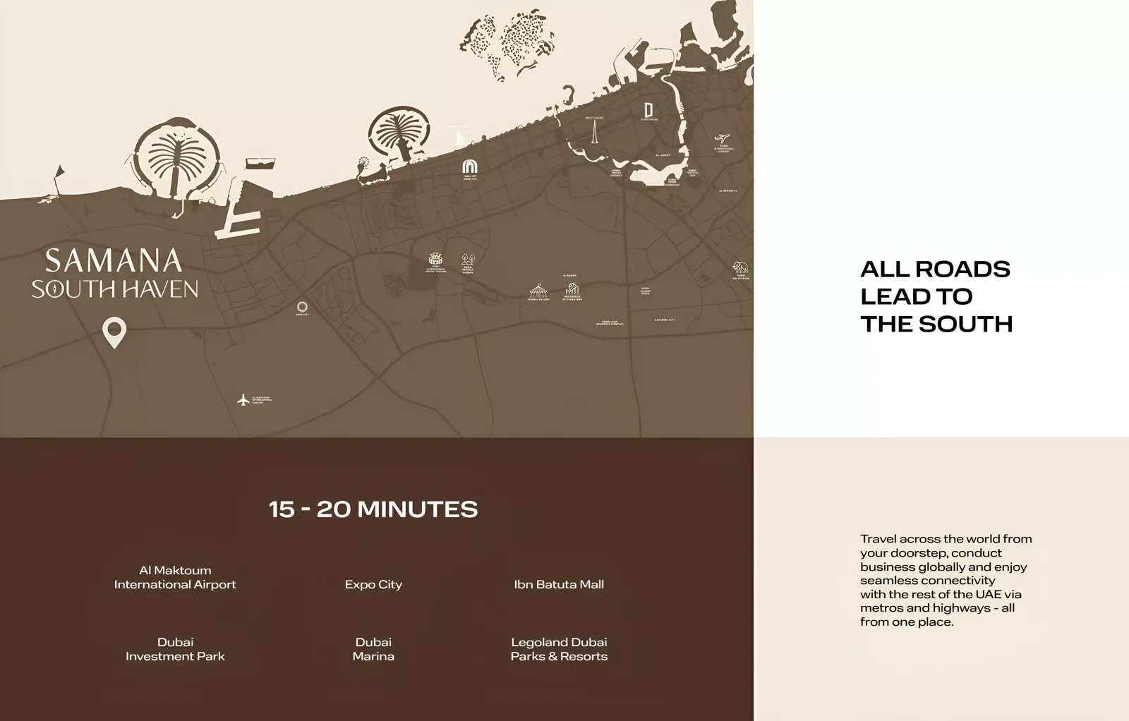 SAMANA South Haven — official-style location map pin in Dubai South, not Emaar South