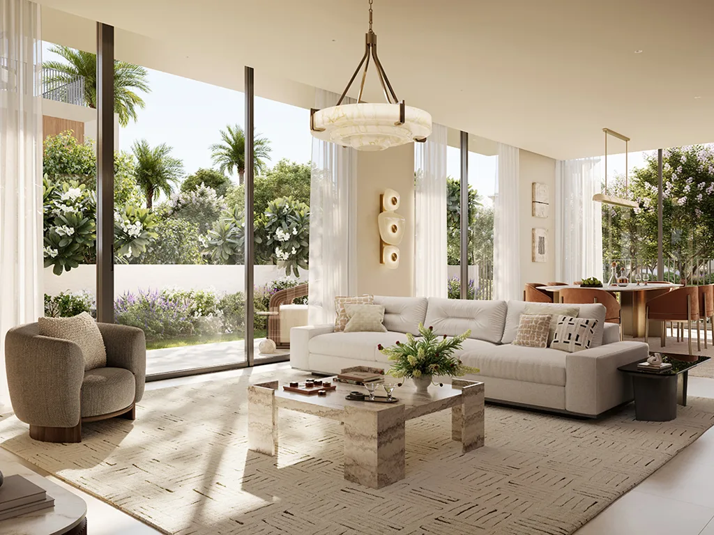 Selvara — interior living marketing render