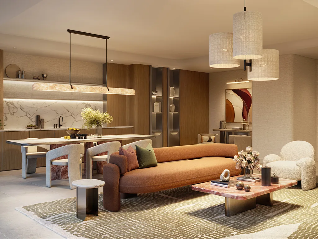 Sera 1 — interior living marketing render