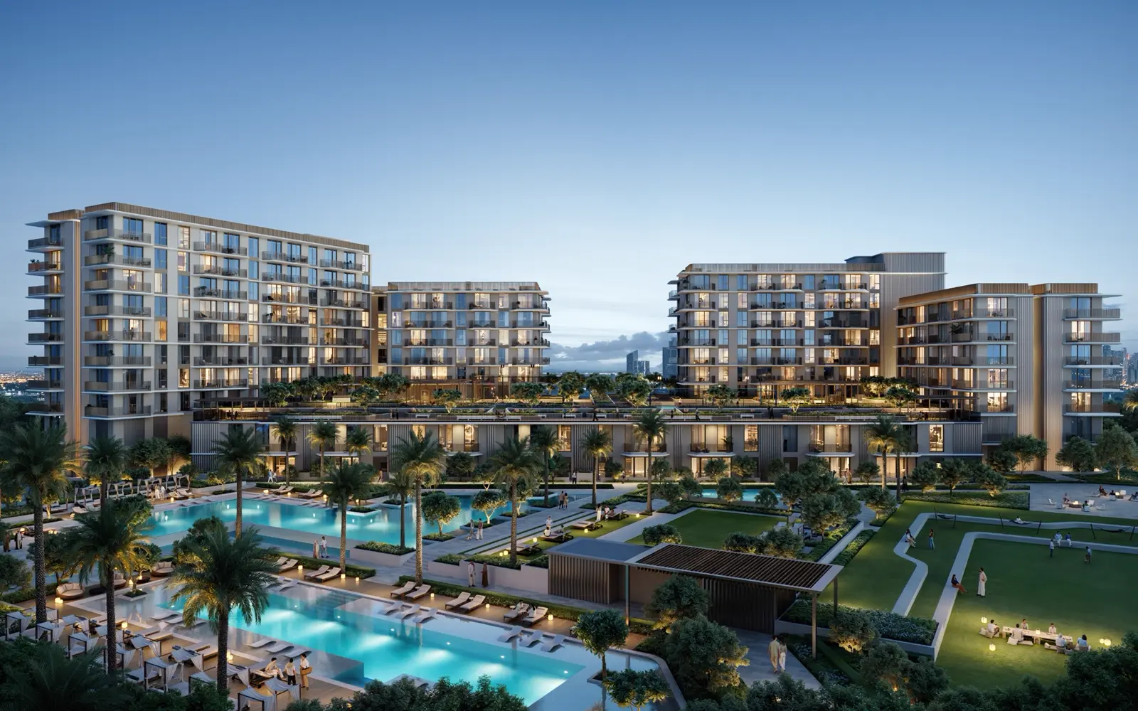 Sera 2 — pool and landscaped podium marketing still