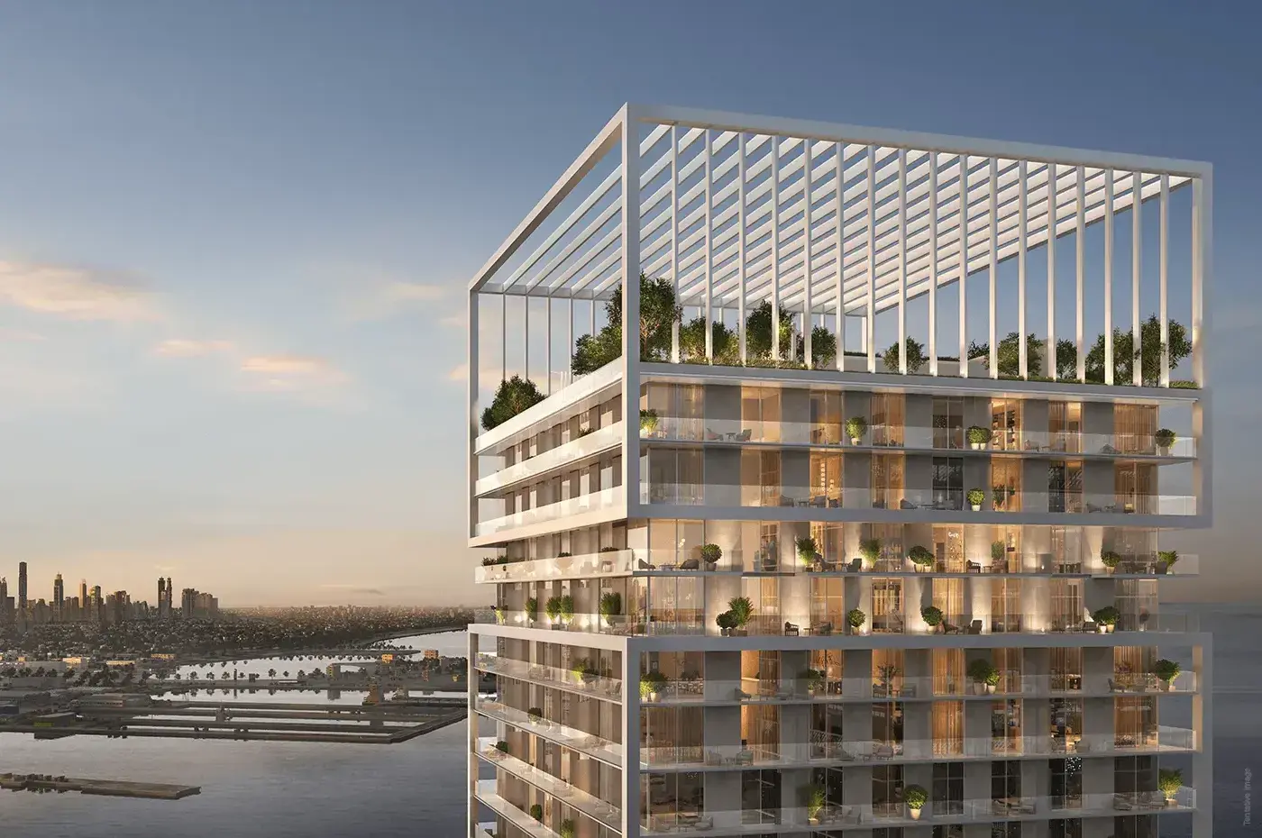 Shione by Beyond — tower crown and balcony stack marketing still