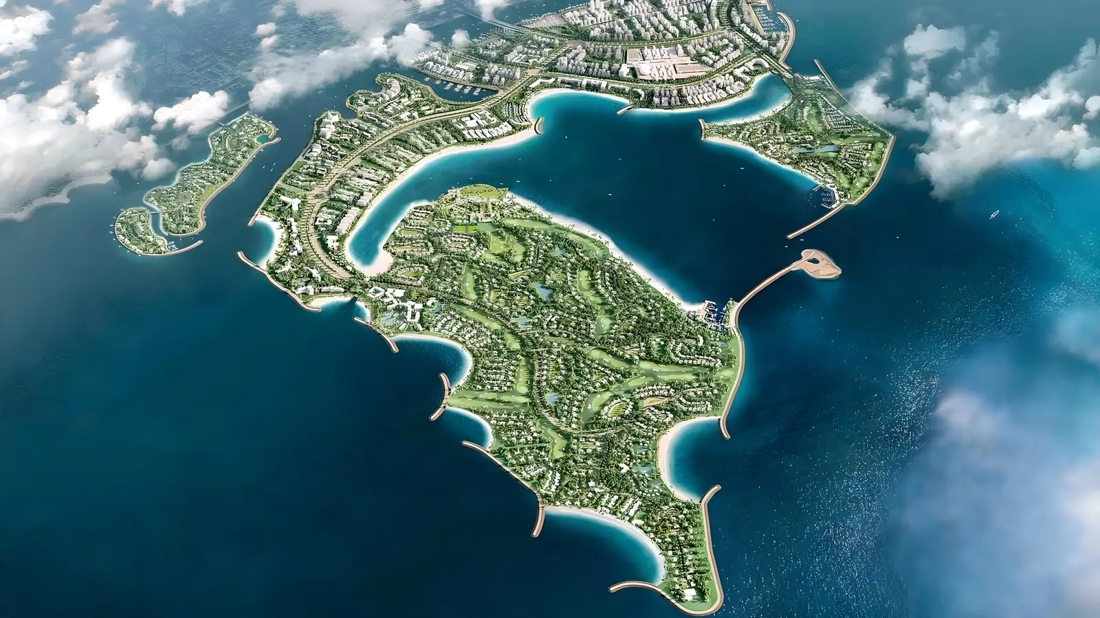 Dubai Islands wide aerial marketing still associated with Siora on Property Finder