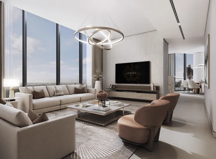 Sobha Solis — living room interior render