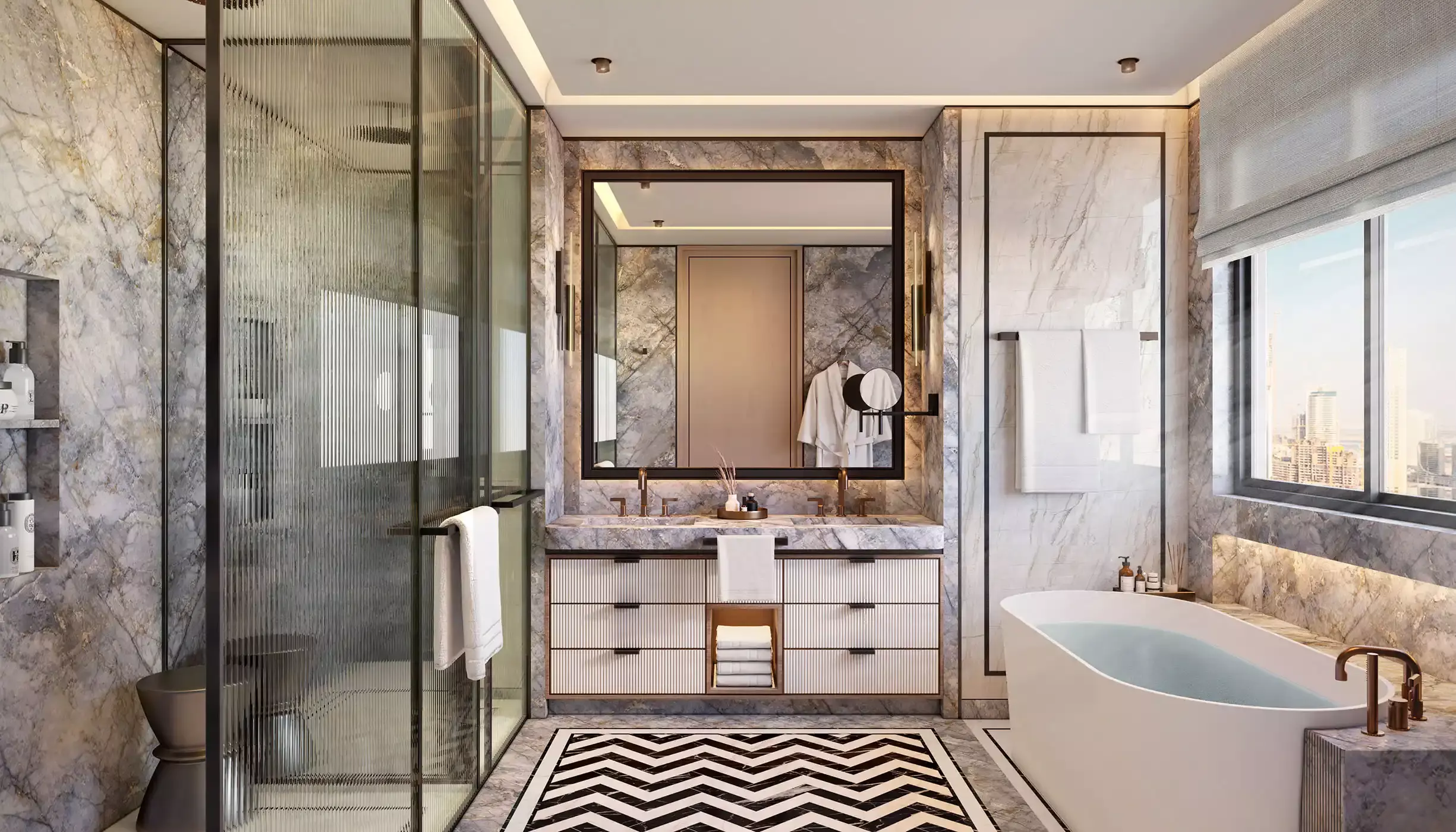 Sofitel Residences Downtown Dubai — bathroom interior marketing render