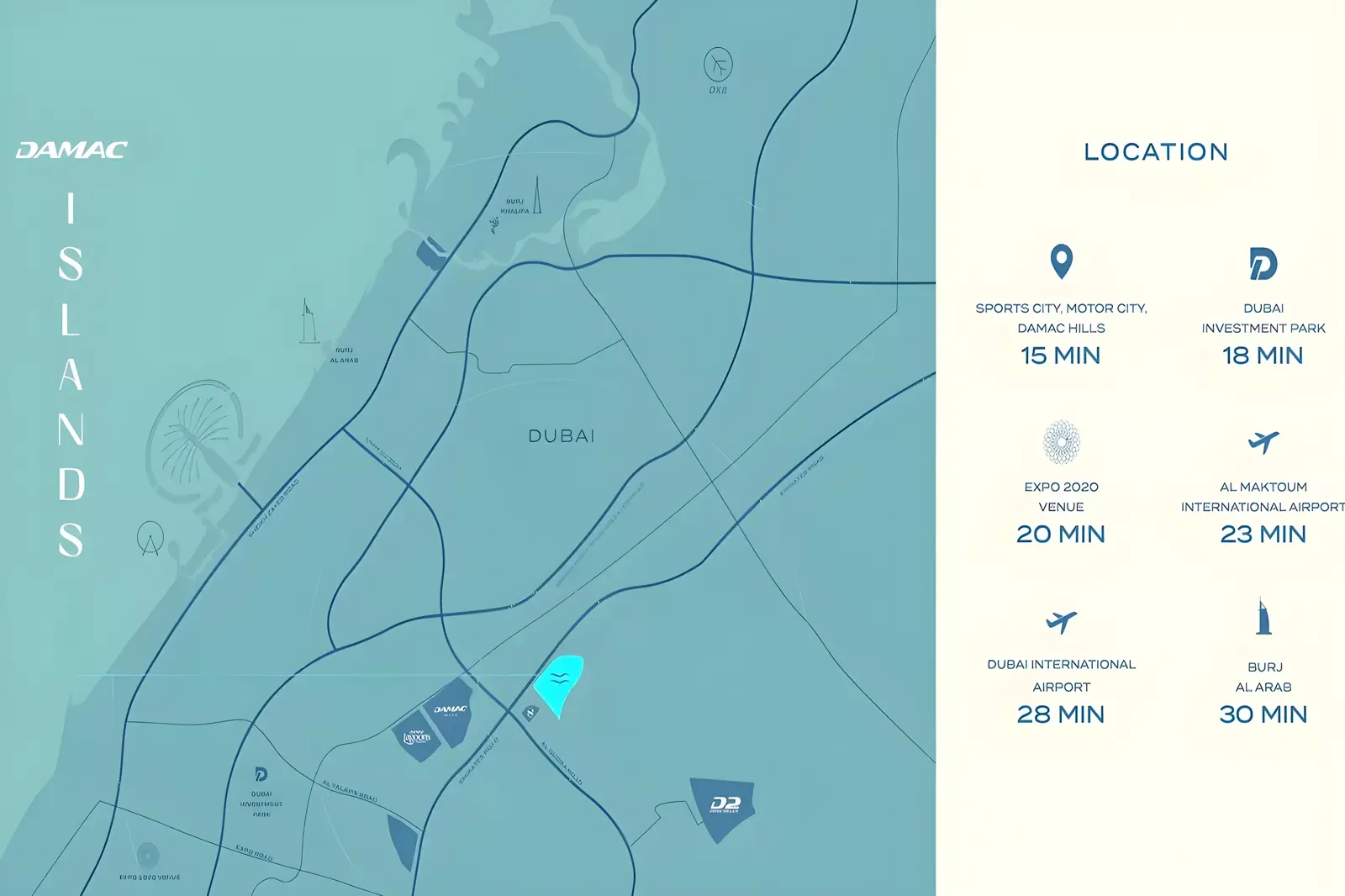 Tahiti — Property Finder masterplan marketing still within Damac Islands 2