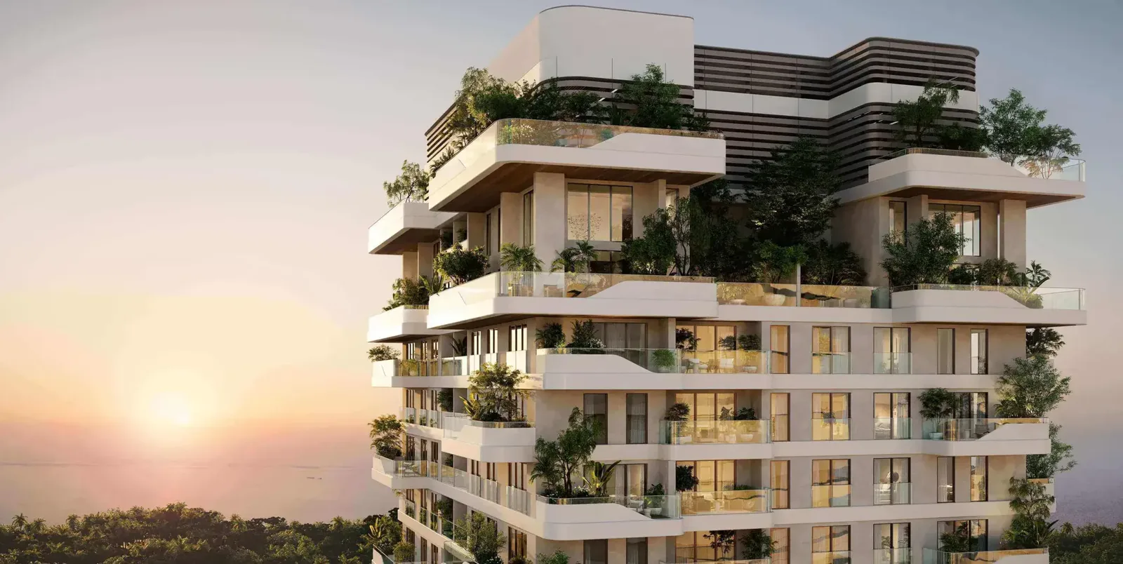 Talea by Beyond — sunset terrace close-up marketing still