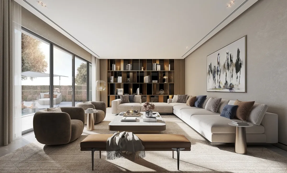 The Brooks — formal living interior marketing still