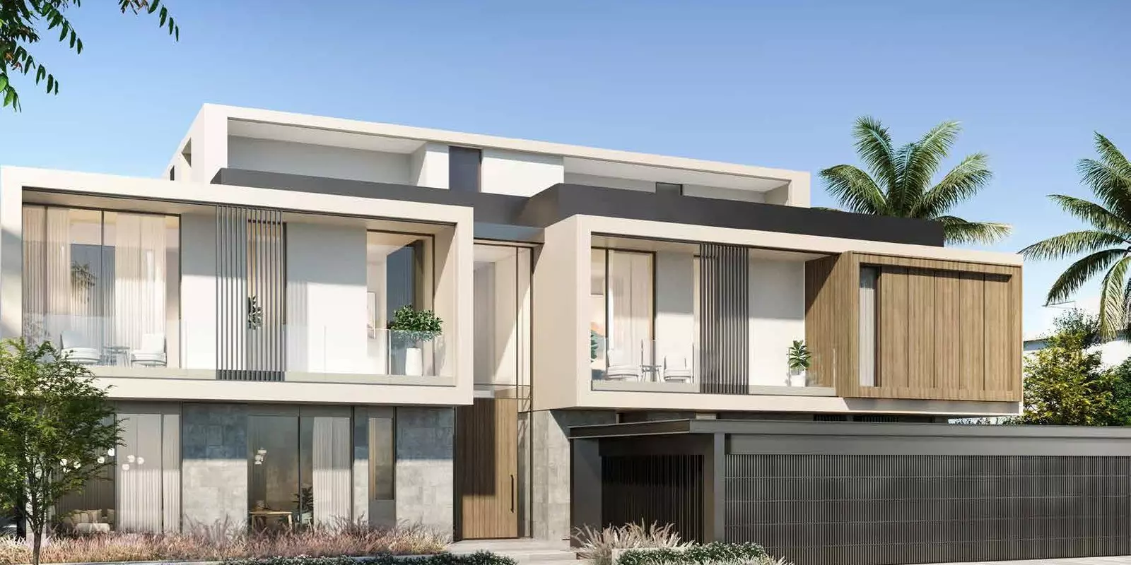 The Coral Collection — exterior marketing still of beachfront villa massing