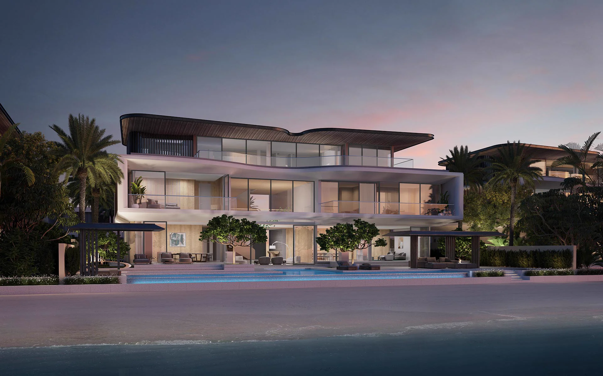 The Coral Collection — Red Aurora villa style exterior marketing still (official Palm Jebel Ali site)