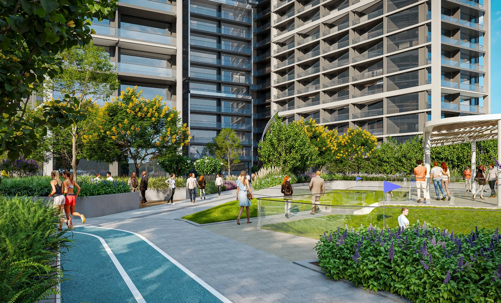 The Eden — official podium jogging path and garden marketing still