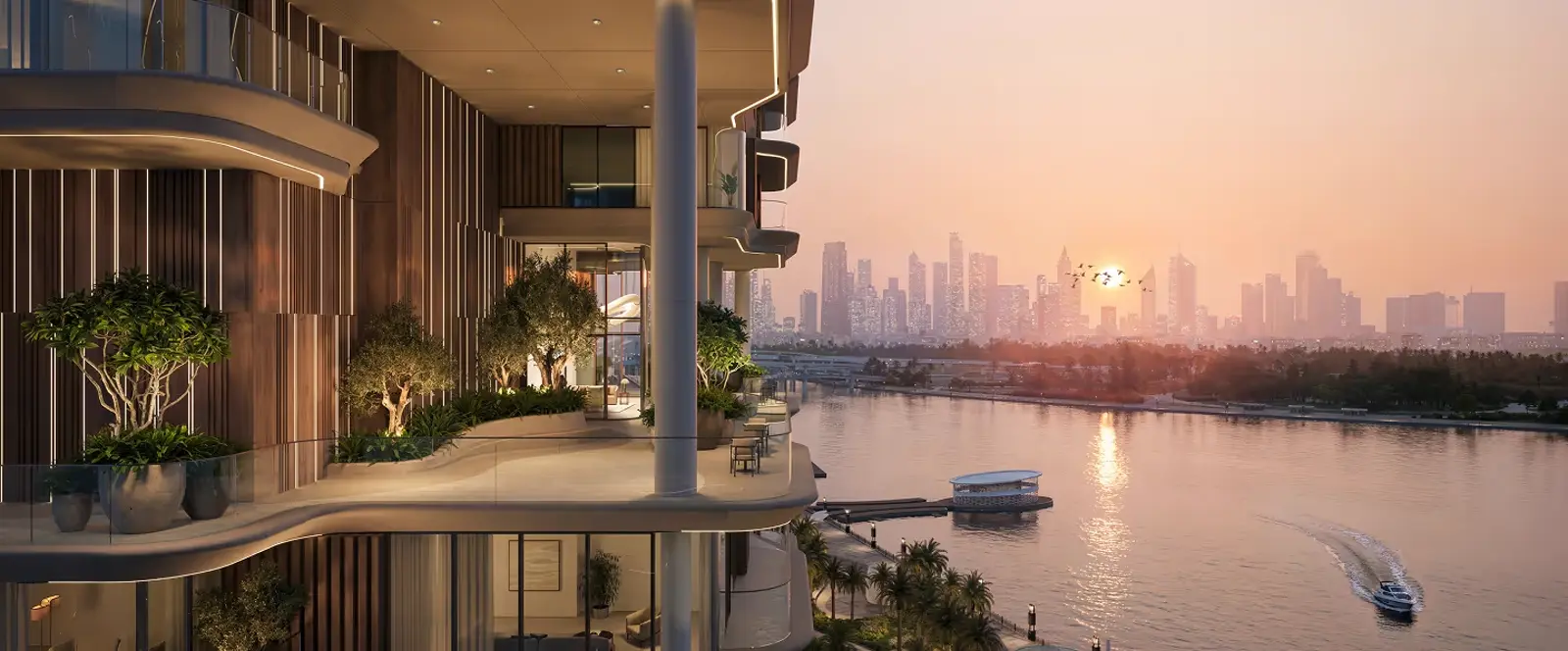 The Edit at d3 — exterior marketing still along the waterfront
