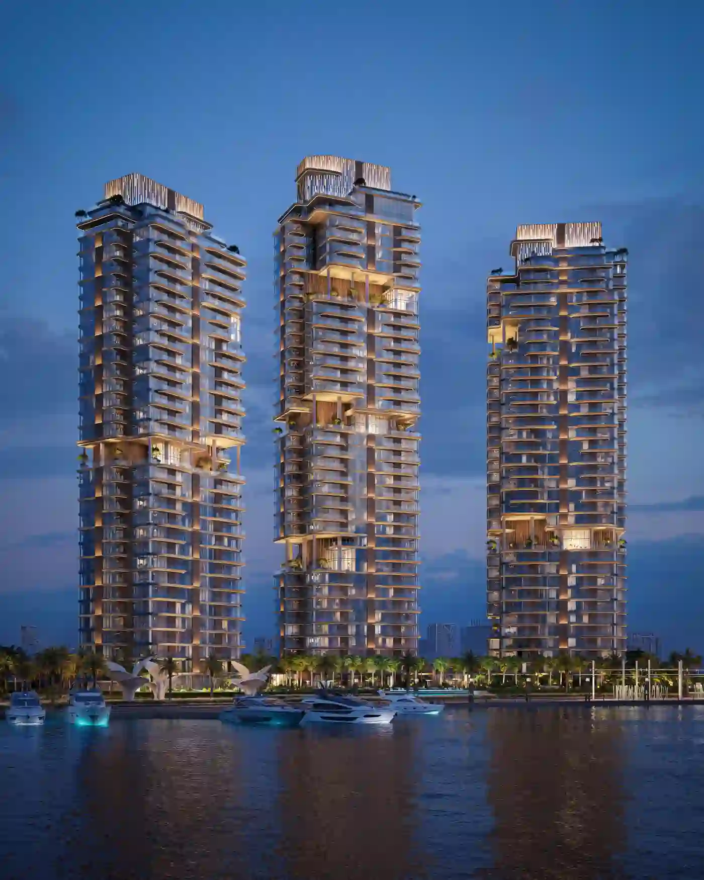 The Edit at d3 — vertical exterior marketing still of tower façade