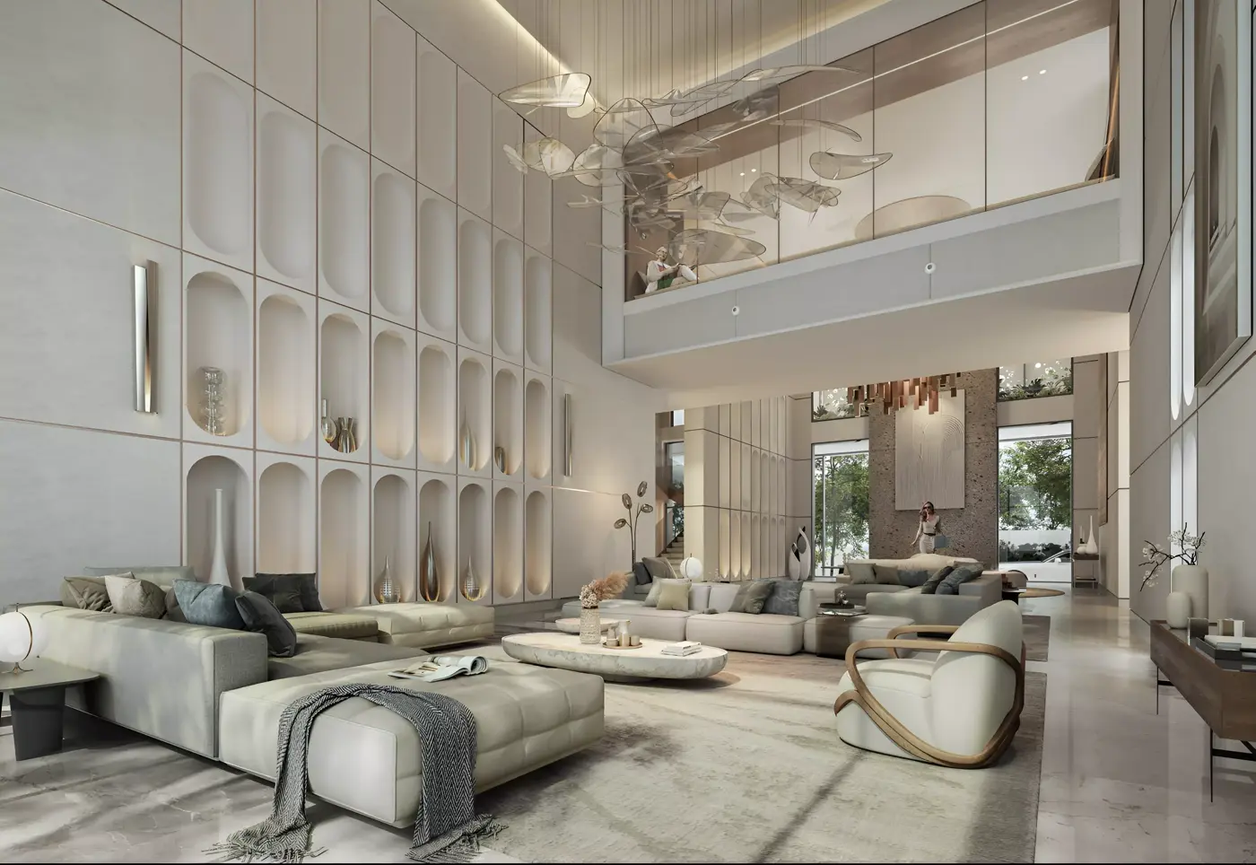 The Mansions — exterior marketing still of residential development and greenery