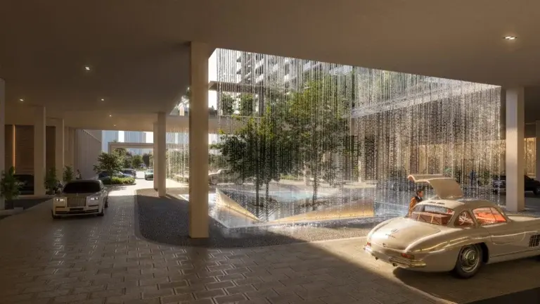 Arrival / valet amenity marketing still for The Residences by DIFC