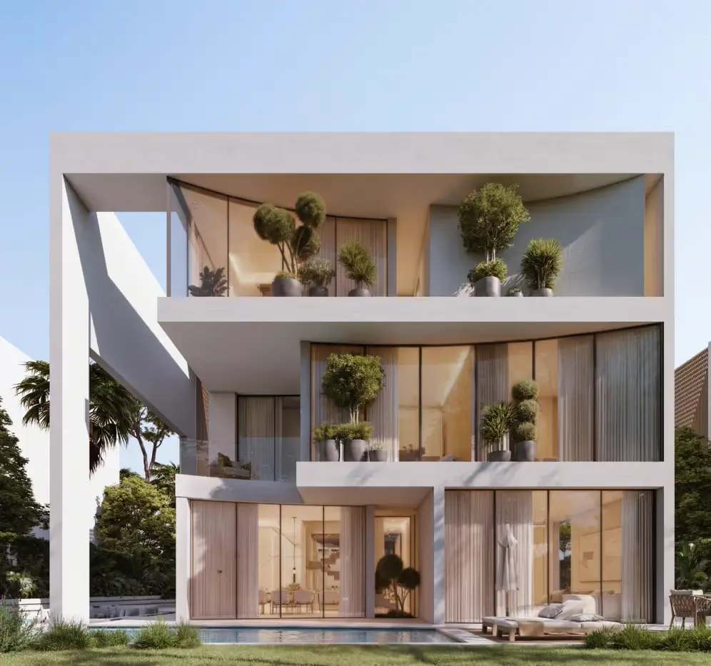The Sol at Lunaya — official collection-card villa exterior with curved roof