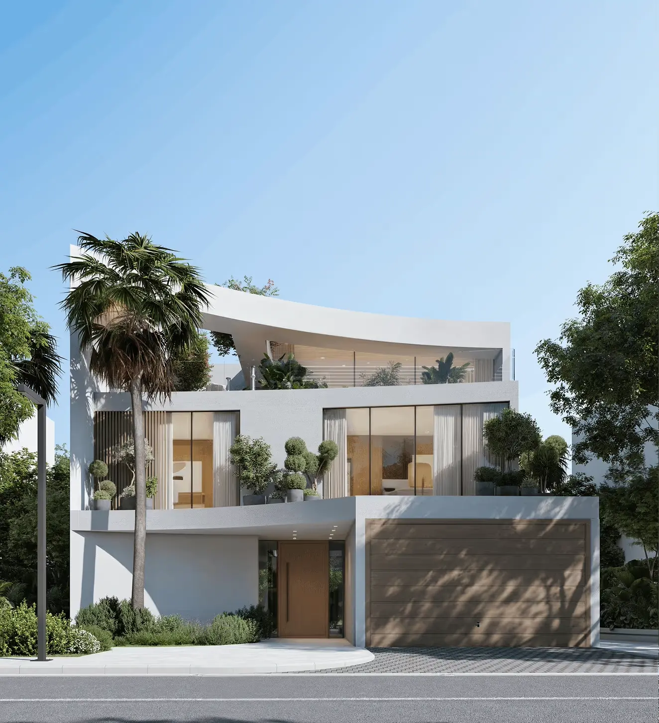 The Sol at Lunaya — interior living marketing still with garden outlook