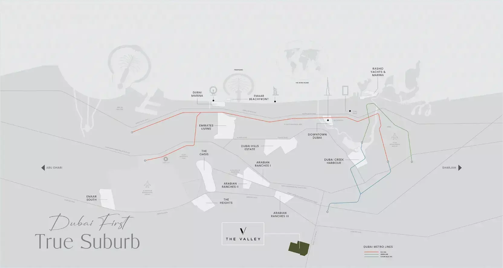 The Valley West — Property Finder masterplan marketing graphic for The Valley Phase 2 pocket