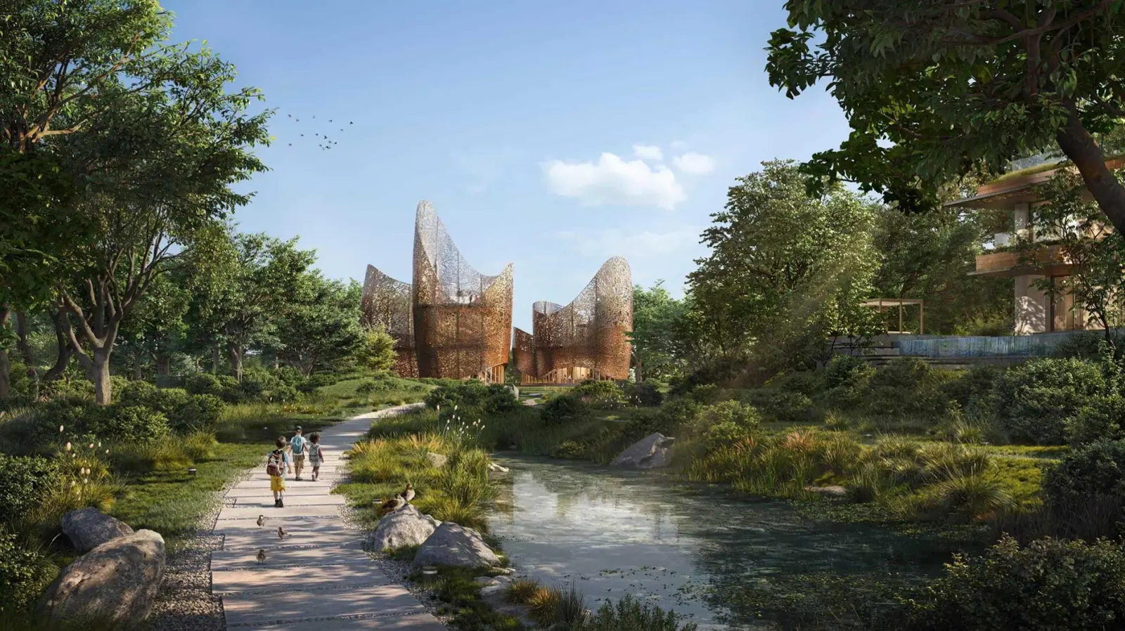 The Wilds by Aldar — marketing still of contemporary villa façades and landscaping