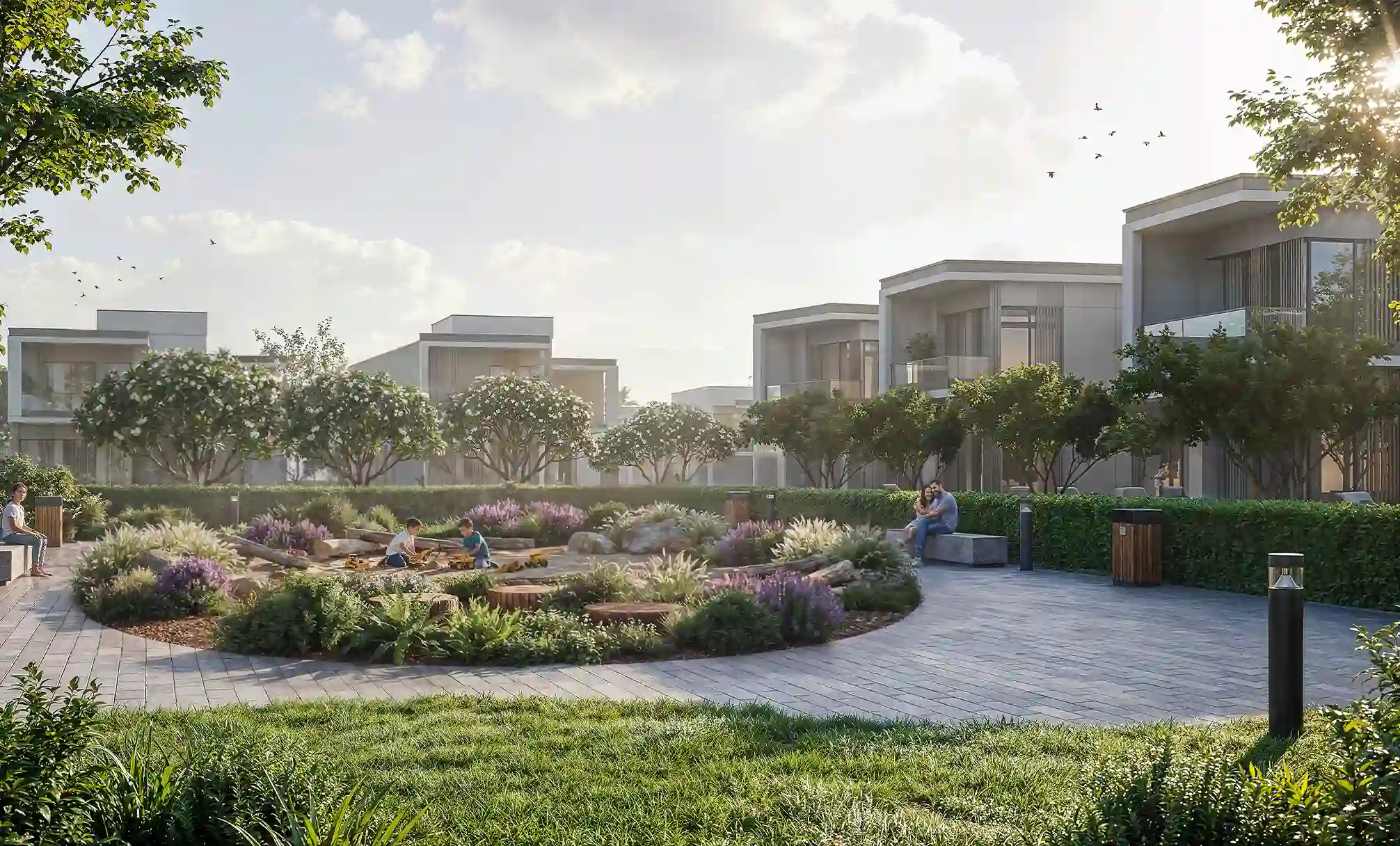 The Willows — villa façade and landscaping marketing still