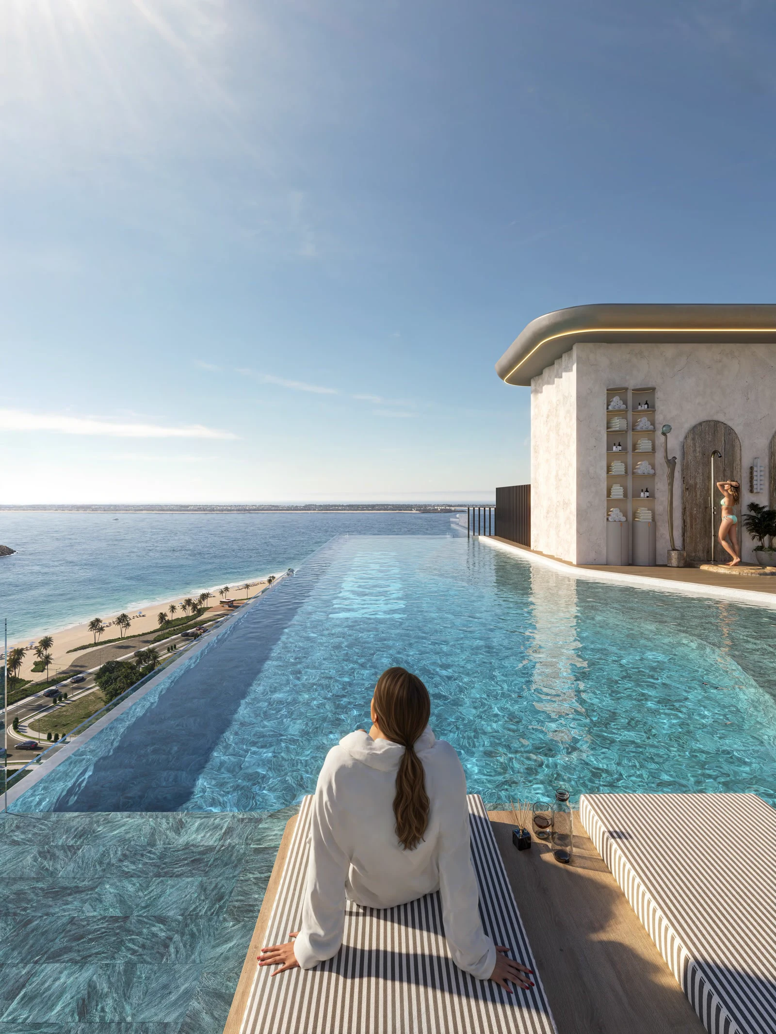 Tréppan Living Privé — rooftop pool amenity render