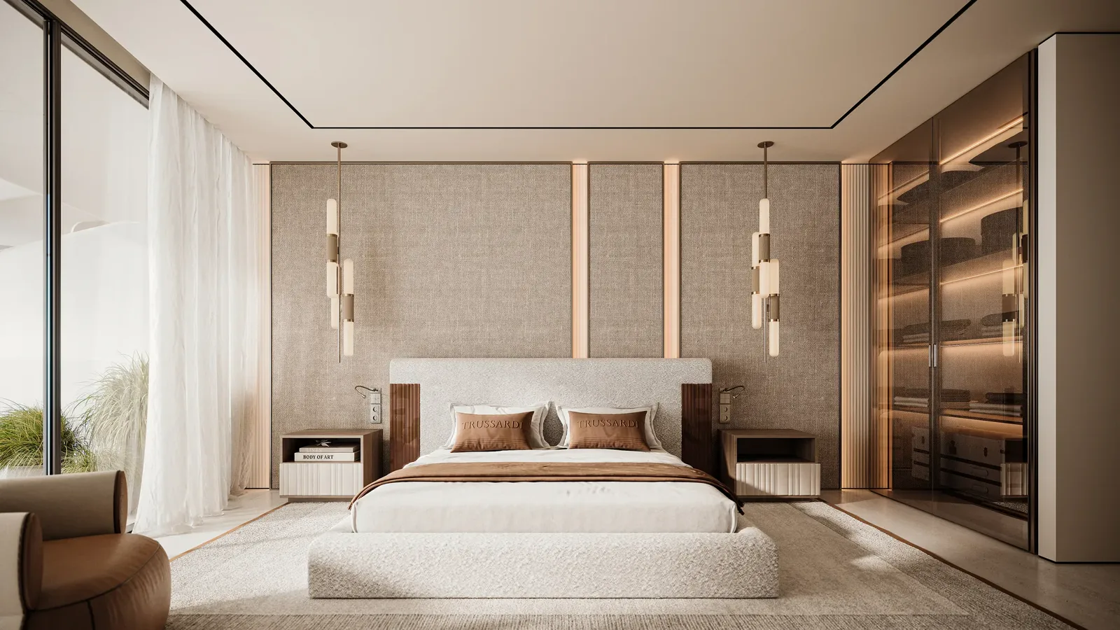 Trussardi Residences Phase II — official bedroom still with Trussardi Casa bedding