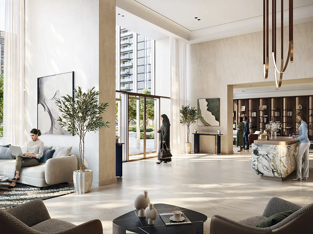 Valo at Dubai Creek Harbour — interior residential marketing render