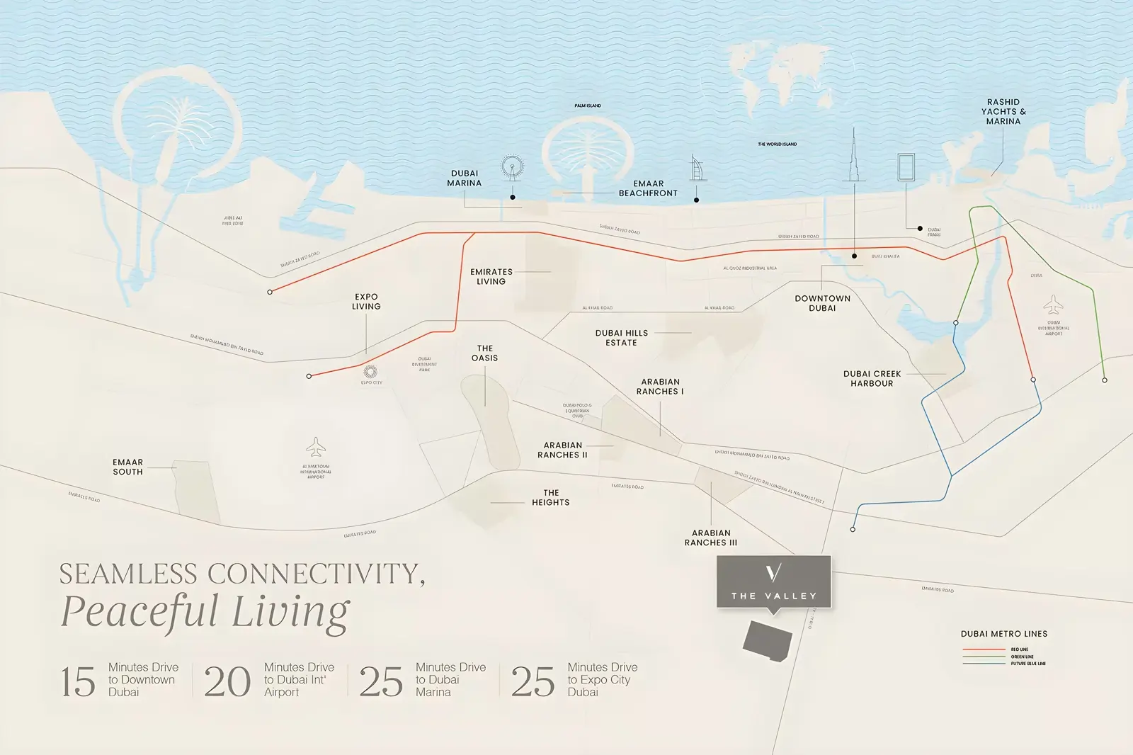Virella at The Valley — masterplan marketing graphic from Property Finder