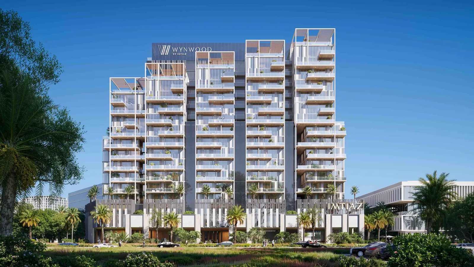 Wynwood by Imtiaz — official frontal exterior marketing still with WYNWOOD crown signage