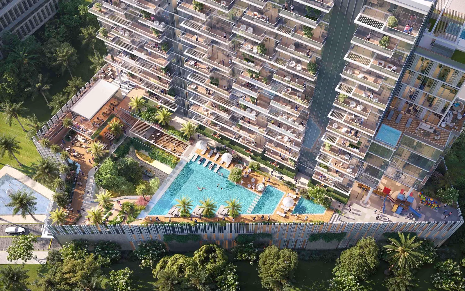 Wynwood by Imtiaz — official podium-pool aerial marketing still
